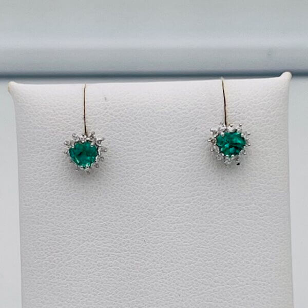Emerald earrings in 750% gold and diamonds Art.OR1451-1