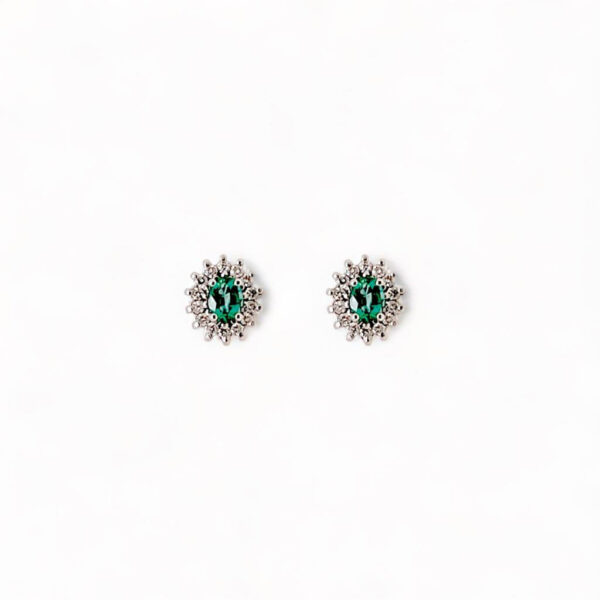 Emerald earrings in 750% gold and diamonds Art. OR1322-4