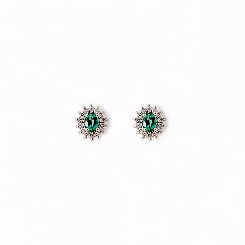 Emerald earrings in 750% gold and diamonds Art. OR1322-4