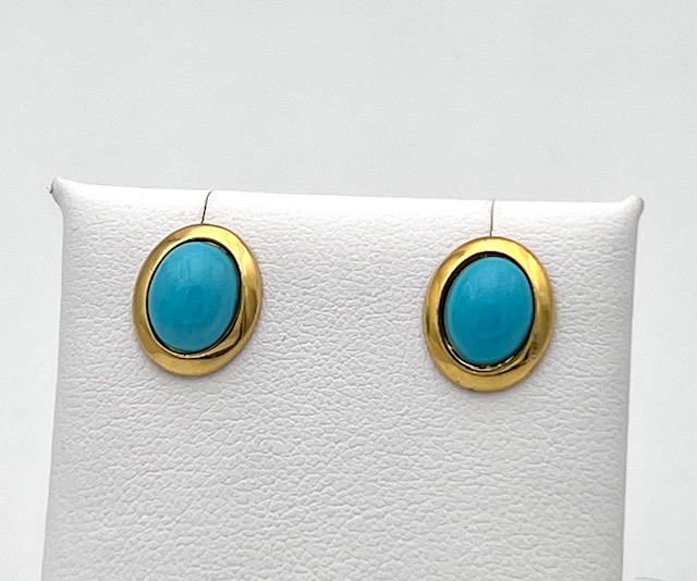 Turquoise and Silver Button Earrings Art. URRTU