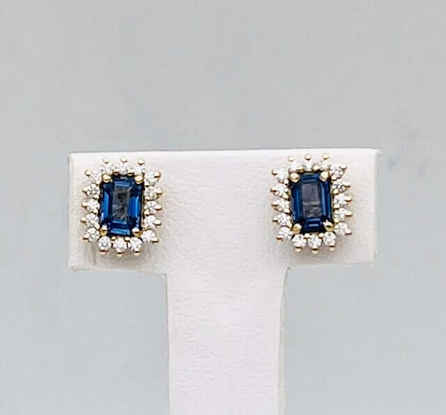 BELLE EPOQUE Gold Diamond Sapphire Earrings Art.ORZAG1