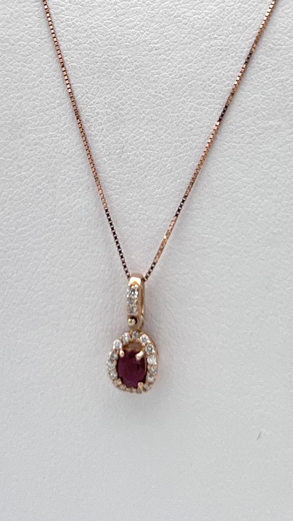 Pendente rubino diamanti oro rosa 750 % Art.CD919