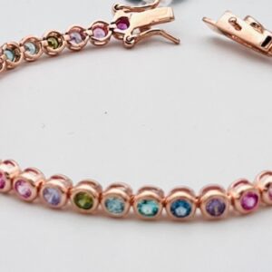 Bracciale tennis argento 925% rose e cristalli Rainbow Art. 625975