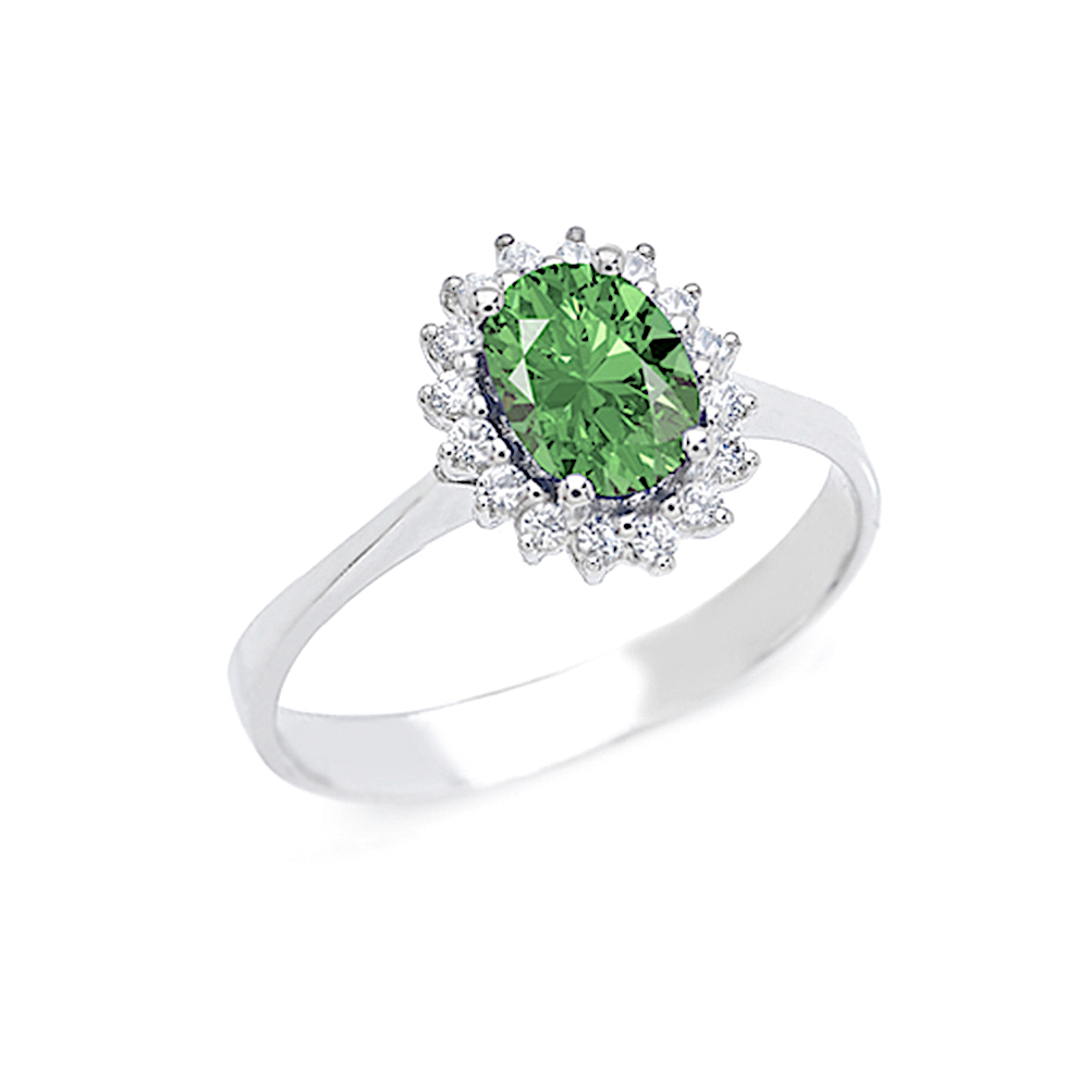 Emerald ring diamonds gold 750% BON TON ART.AN2218