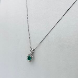 Pendente smeraldo diamanti oro bianco BON TON  Art. CD909-2