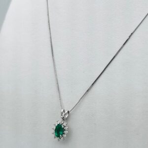 Pendente smeraldo diamanti oro bianco BON TON  Art.CD875