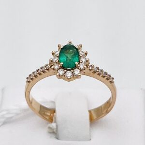 Anello smeraldo diamanti oro rosa 750% BON TON  Art.AN2709