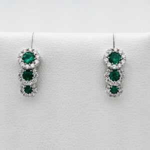 Emerald earrings in 750% gold and diamonds Art. OR1002