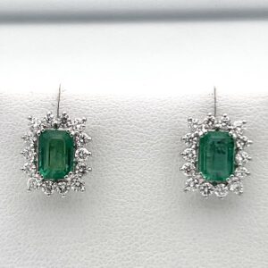 Orecchini smeraldi e diamanti oro 750 % Art.OR1130