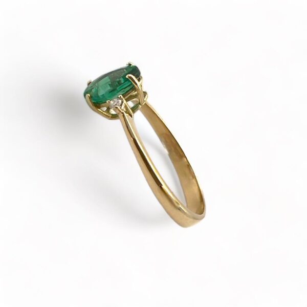 Anello smeraldo diamanti oro giallo 750%  GEMME Art.AN2690-2