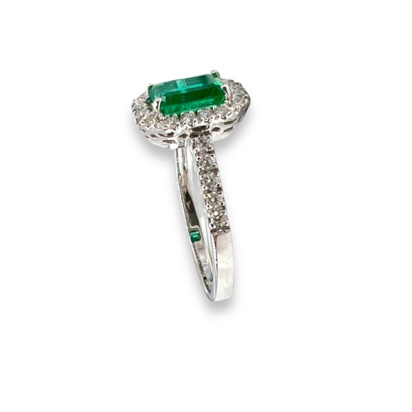 Anello smeraldo diamanti  oro bianco BELLE EPOQUE art.AN2362