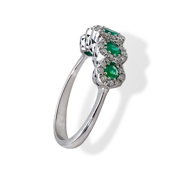 Anello veretta smeraldo e diamanti in oro bianco BELLE EPOQUE ART. AN2276-1