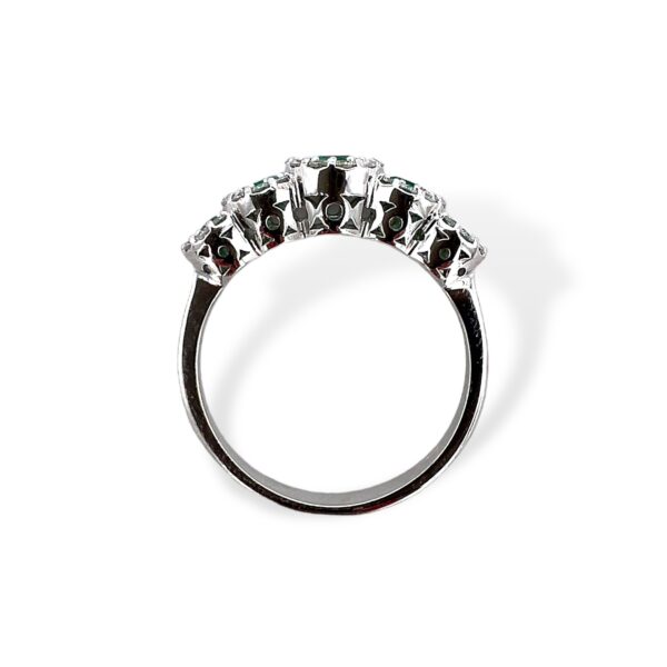 Anello veretta smeraldo e diamanti in oro bianco BELLE EPOQUE ART. AN2276-1