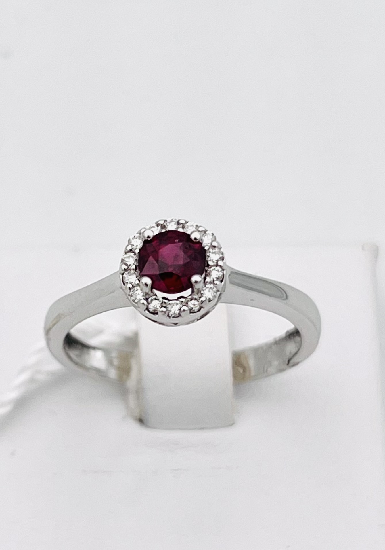 White gold ruby diamond ring 750 % BELLE EPOQUE ART.AN2694