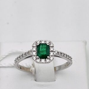 Emerald ring diamonds white gold 750 % BELLE EPOQUE ART.AN2836-1