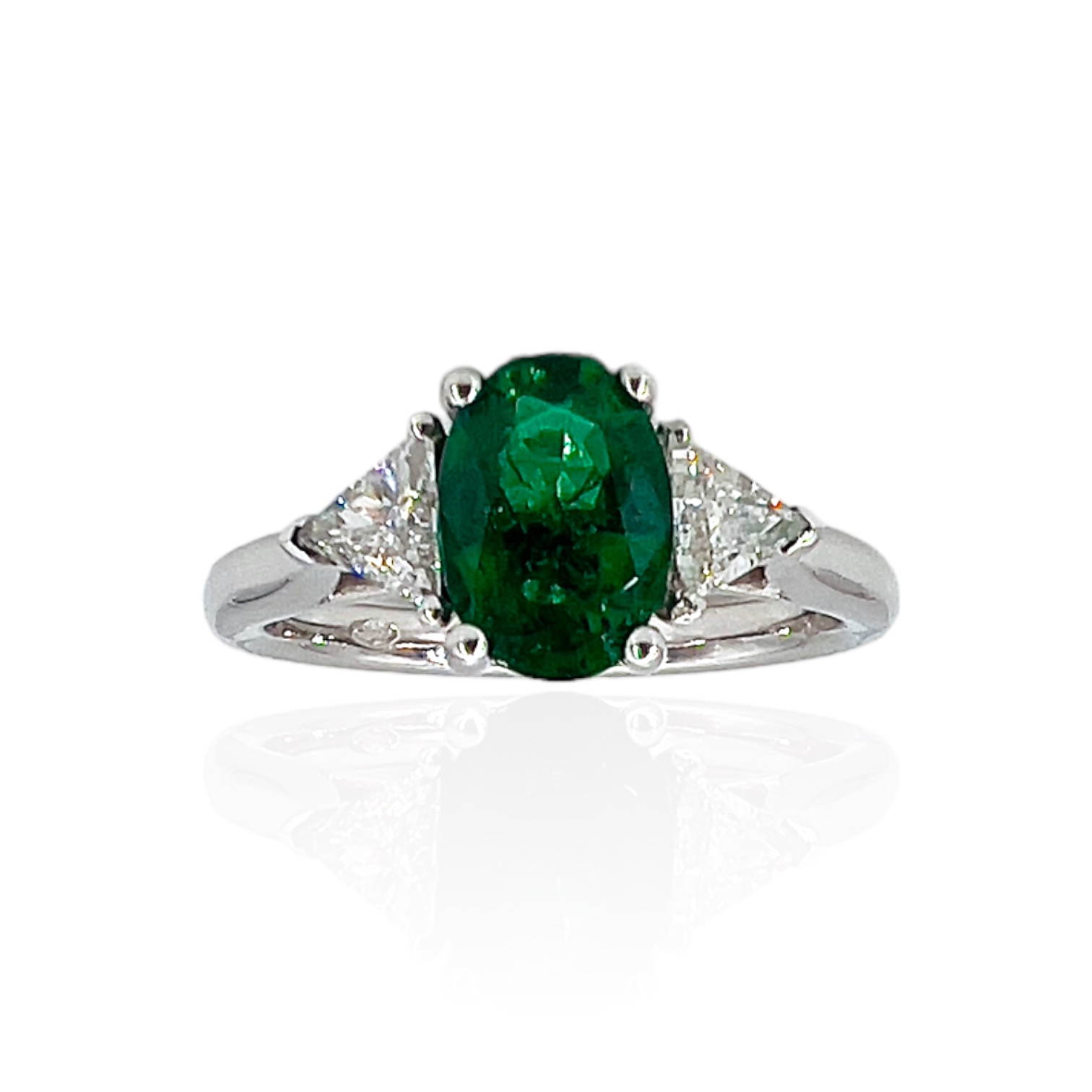 Anello smeraldo e diamanti oro bianco  GEMME art.ANTR1