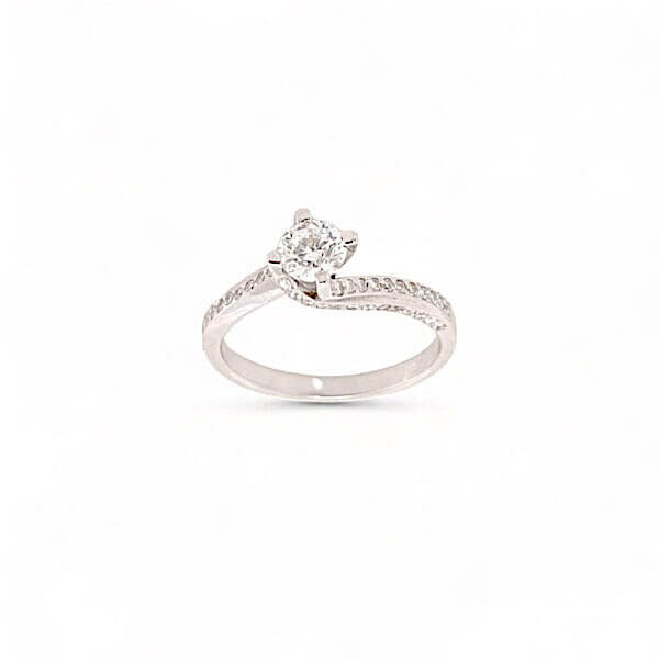 Solitaire ring white gold diamond HUGS Art. AN1680