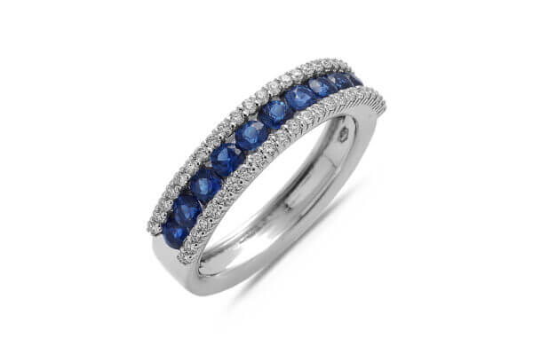 Veretta ring with diamonds and sapphires art.8241495