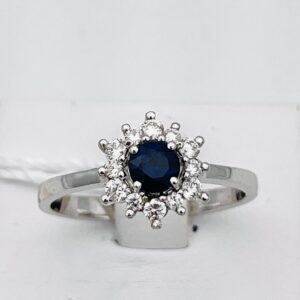 Sapphire diamond ring white gold 750% art. AN965