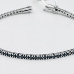 Tennis bracelet black diamonds white gold 750% art.BR281