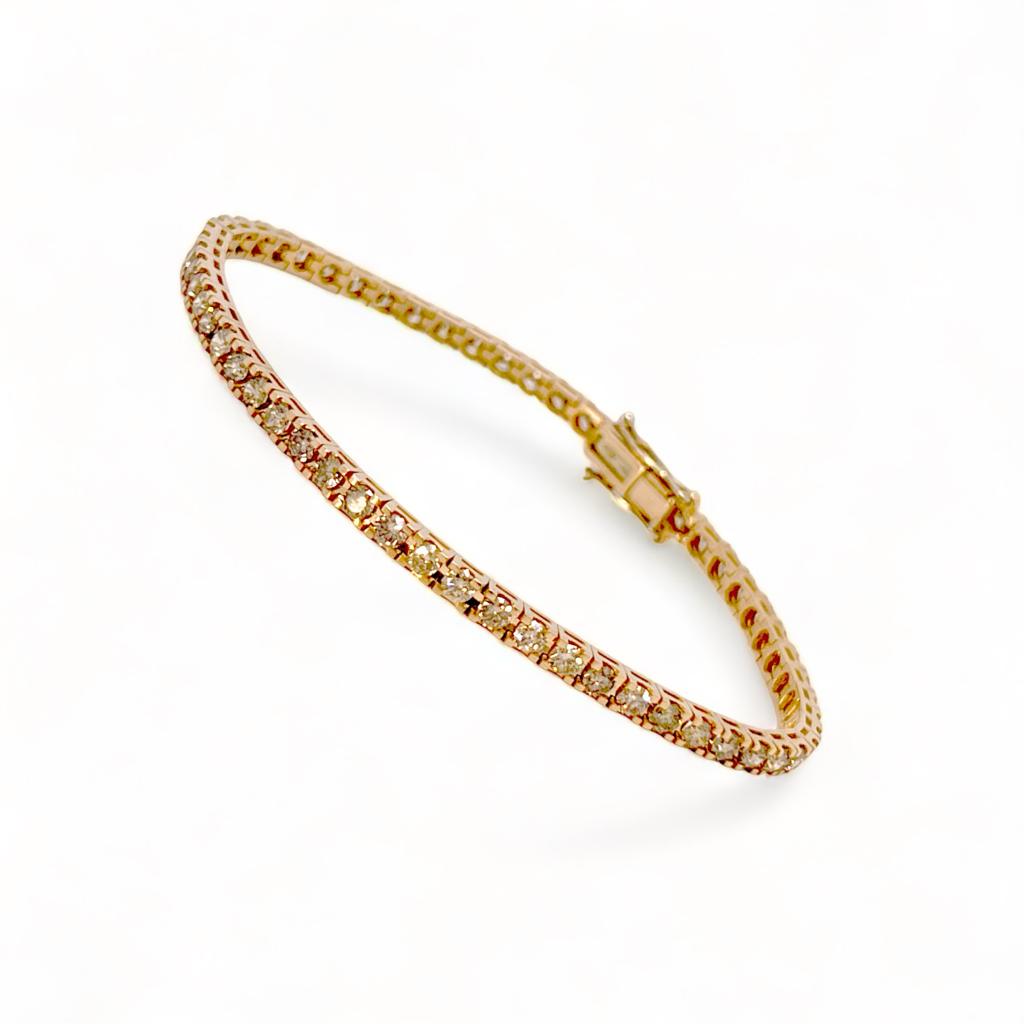 Bracciale tennis di diamanti oro rosa Art. BR429