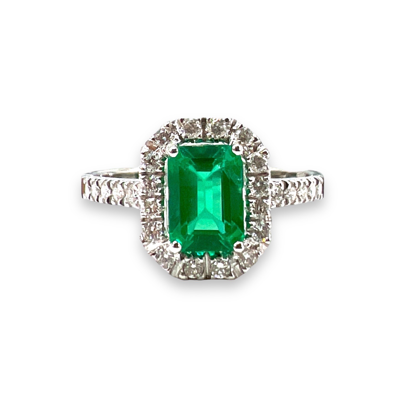 Emerald ring diamonds white gold BELLE EPOQUE ART.AN2362