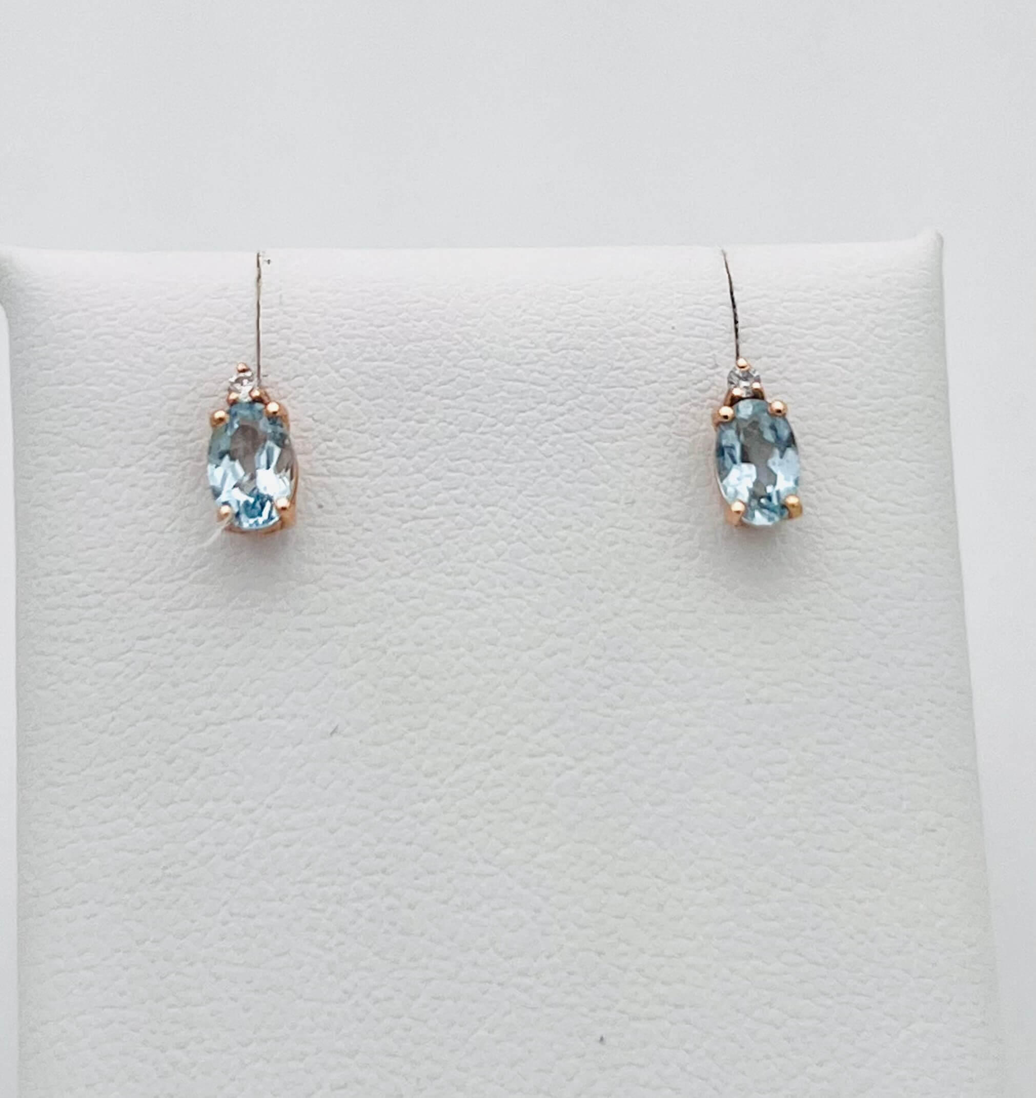 Aquamarine Earrings Rose Gold Diamonds GEMS ART.OR1326-3