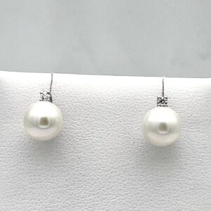 Orecchini perle oro bianco  diamanti art.ORP285-3