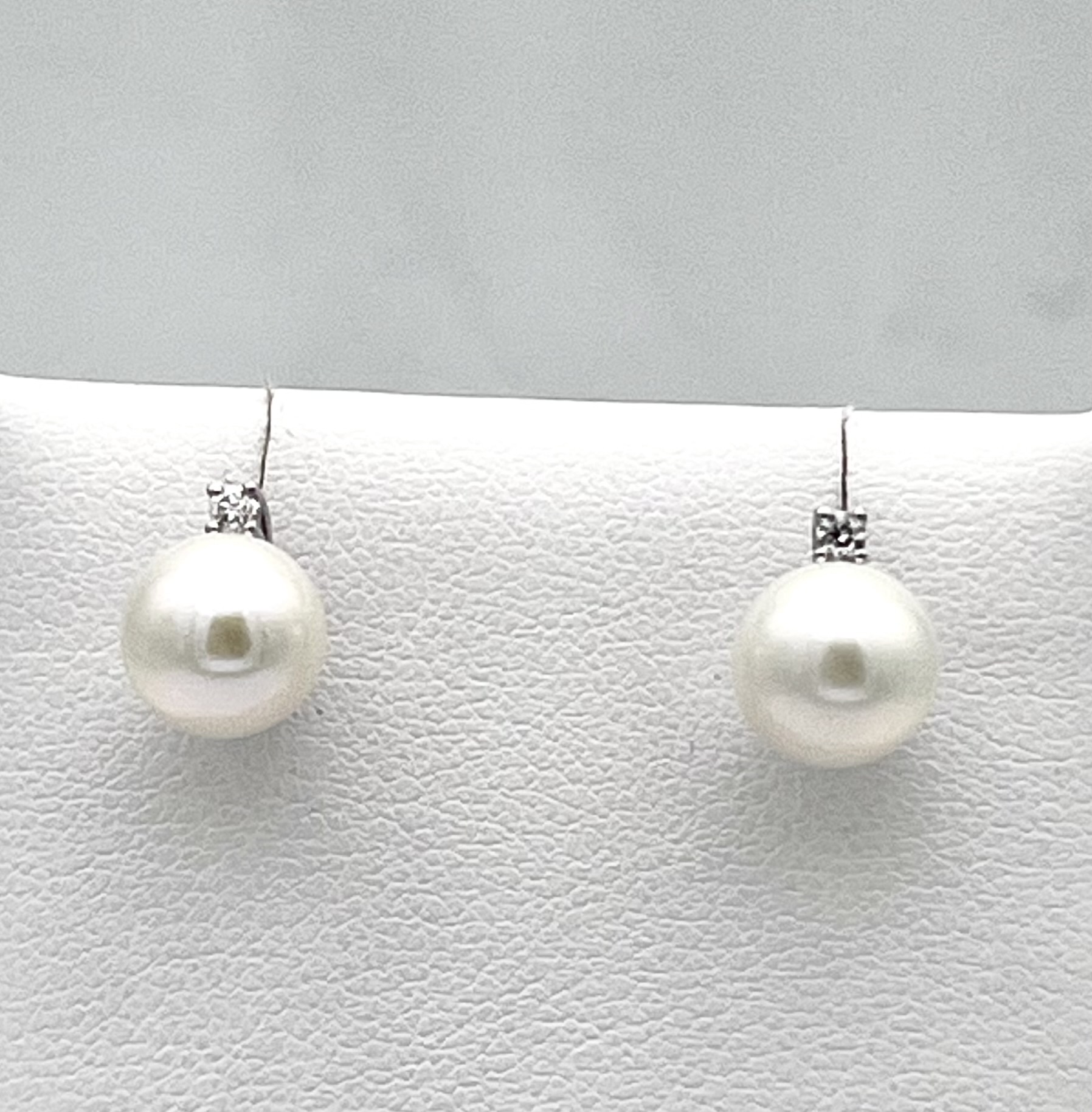 Orecchini perle oro bianco  diamanti art.ORP285-5