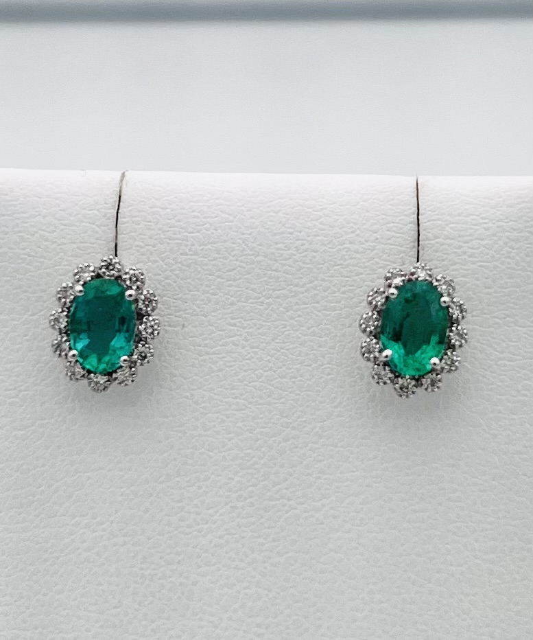 Emerald and diamond earrings Art.OR1366
