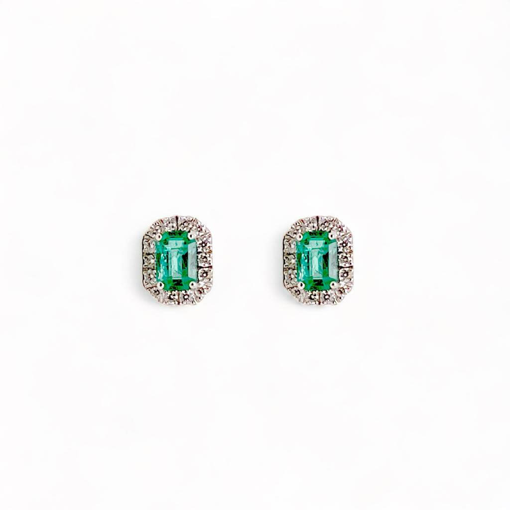 Emeralds and diamonds earrings in 750% gold Art.OR1404