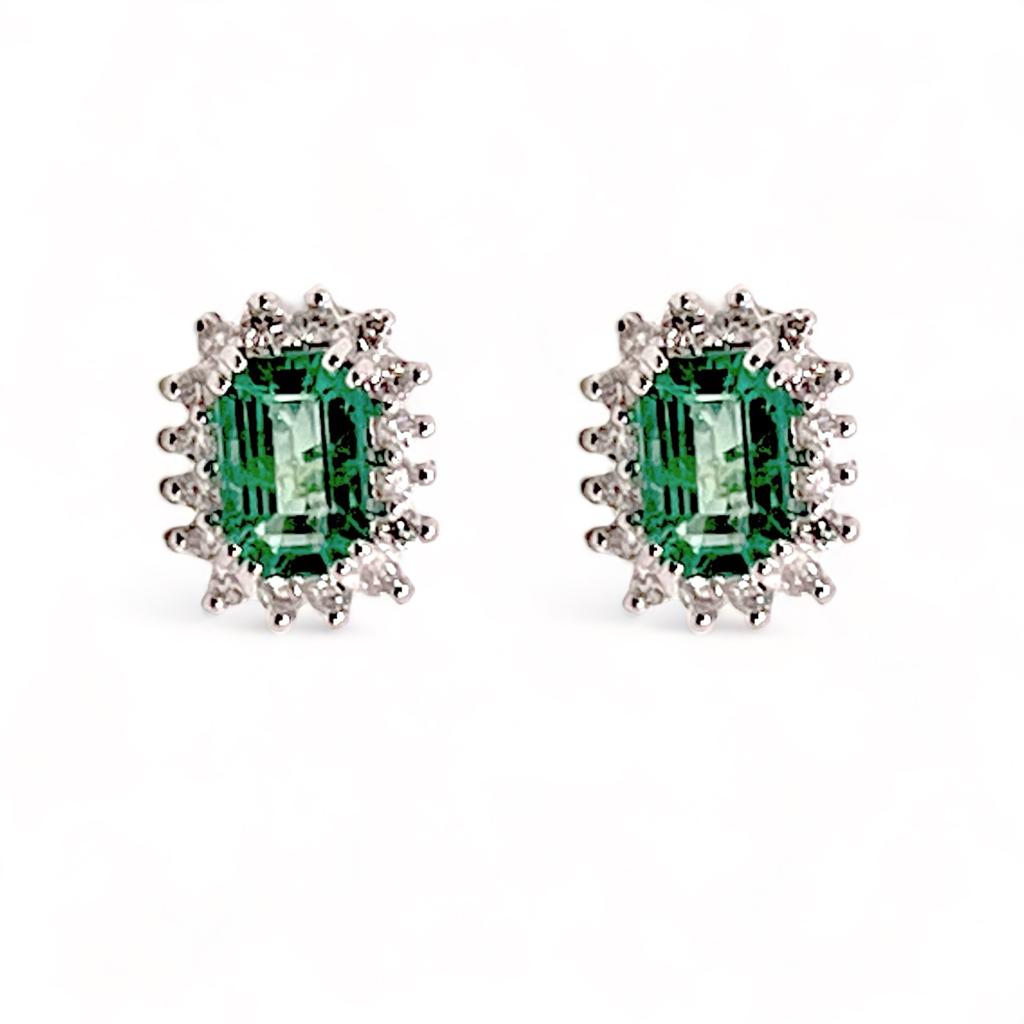 Orecchini smeraldi e diamanti oro BON TON  Art.OR986-3