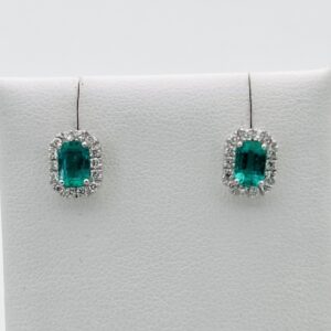 Orecchini smeraldi e diamanti oro 750 % Art.OR1404