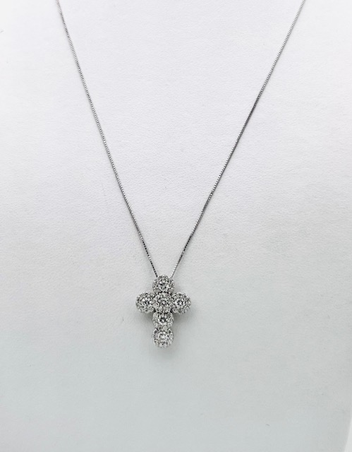 White gold 750% cross pendant and diamonds Art.GR314