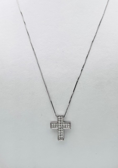White gold cross pendant 750 % and diamonds Art.GR377-1