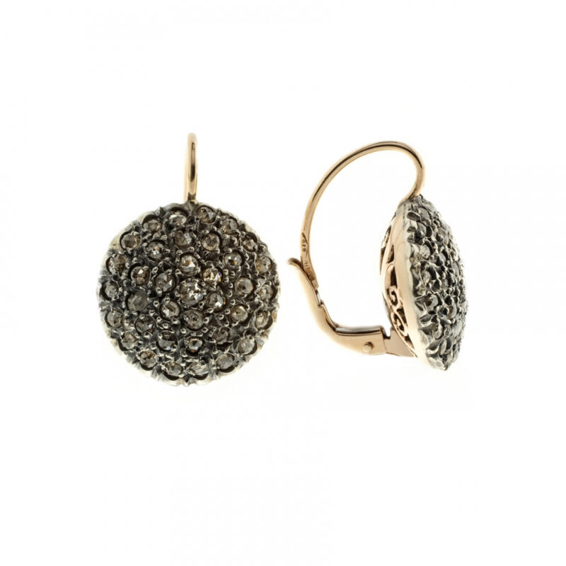 Gold and Diamond Patch Earrings