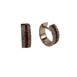 Orecchini a cerchio con diamanti e rubini BELLE EPOQUE Art.OR1560-1