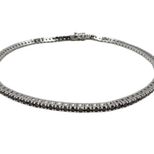 Bracciale tennis diamanti neri oro bianco  ART. BR489