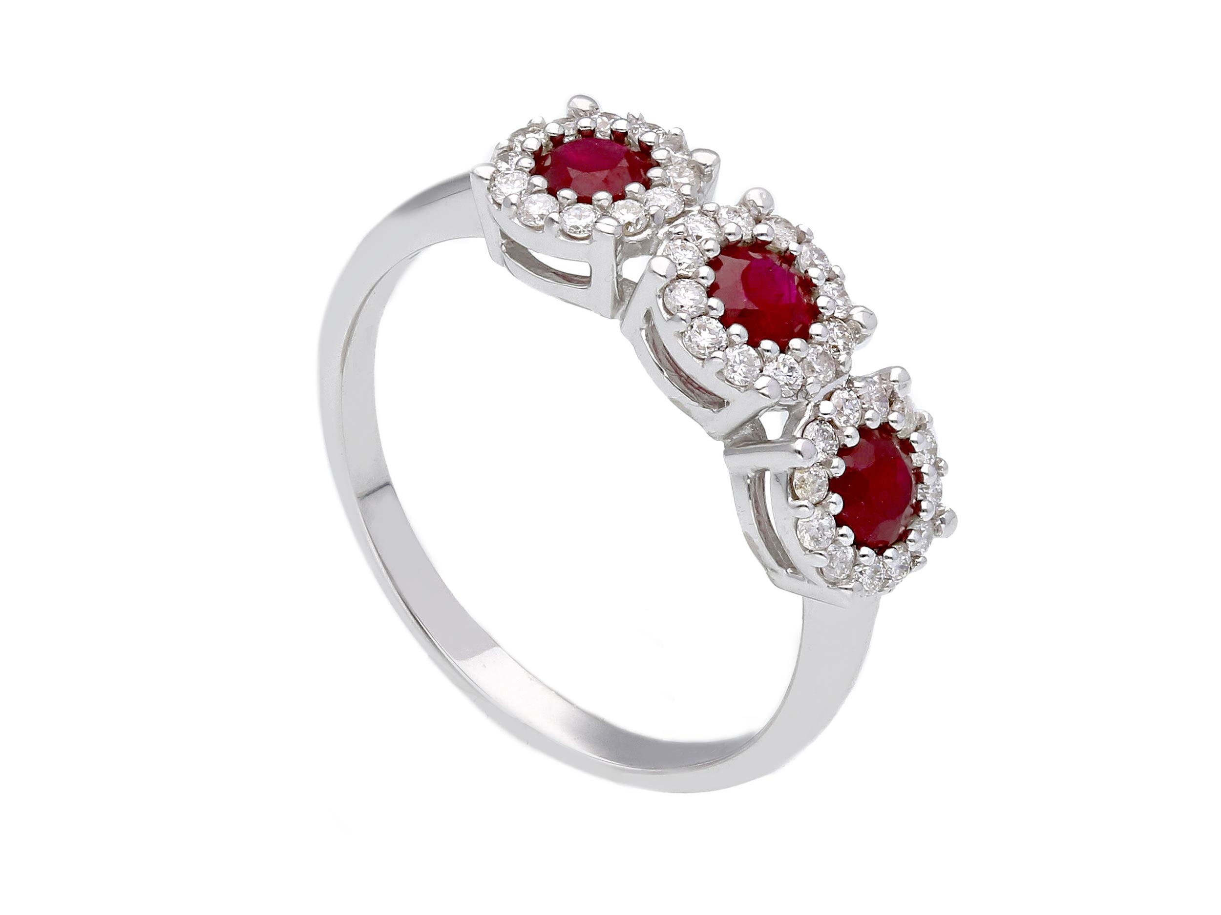 Ring trilogy rubies and diamonds in gold 750% BELLE EPOQUE Art. 264478RB