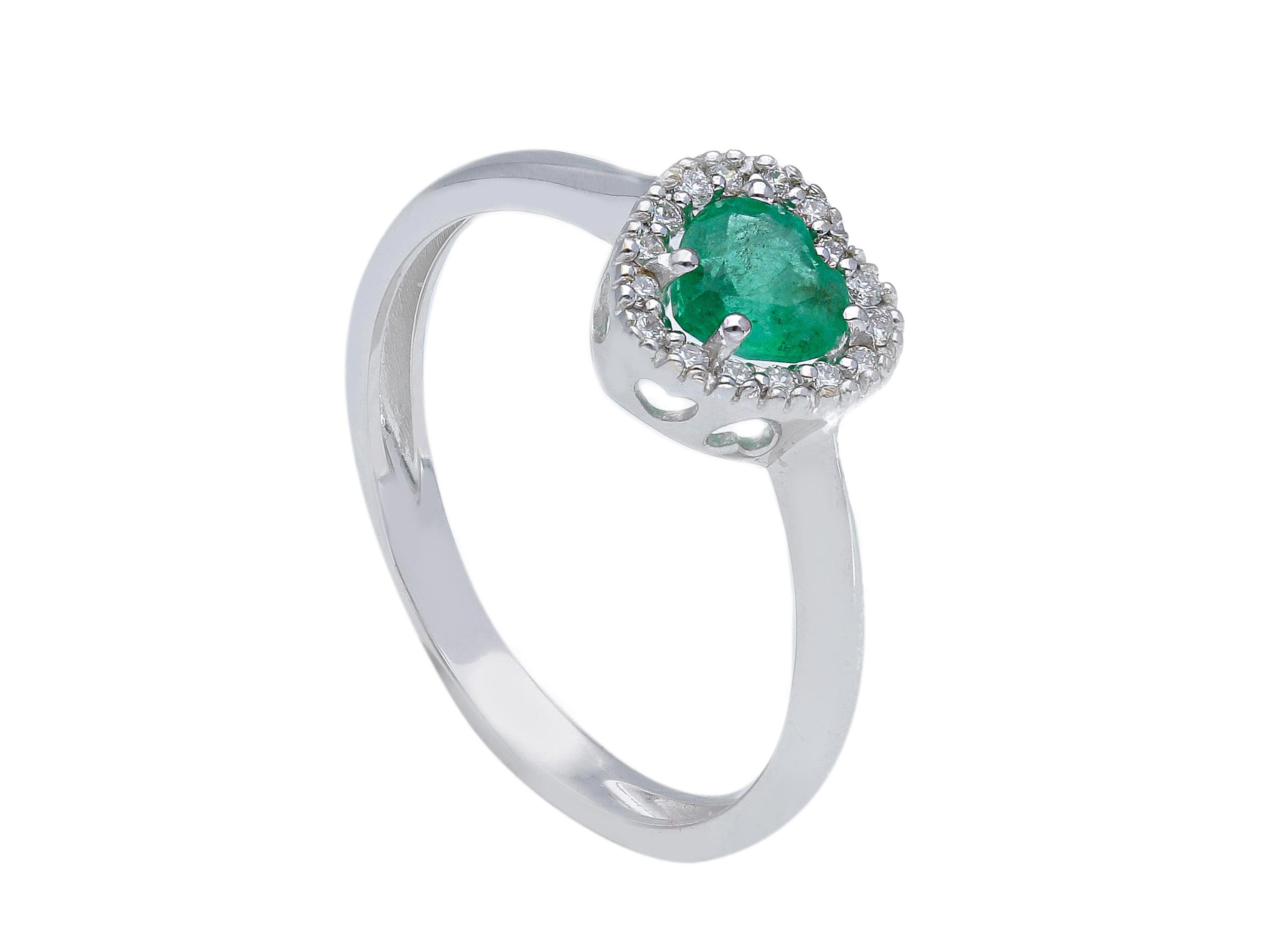 Emerald ring in gold 750% diamonds BELLE EPOQUE Art. 262773SB