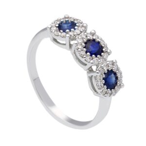 Anello trilogy zaffiri e diamanti in oro 750% BELLE EPOQUE ART.264478ZB