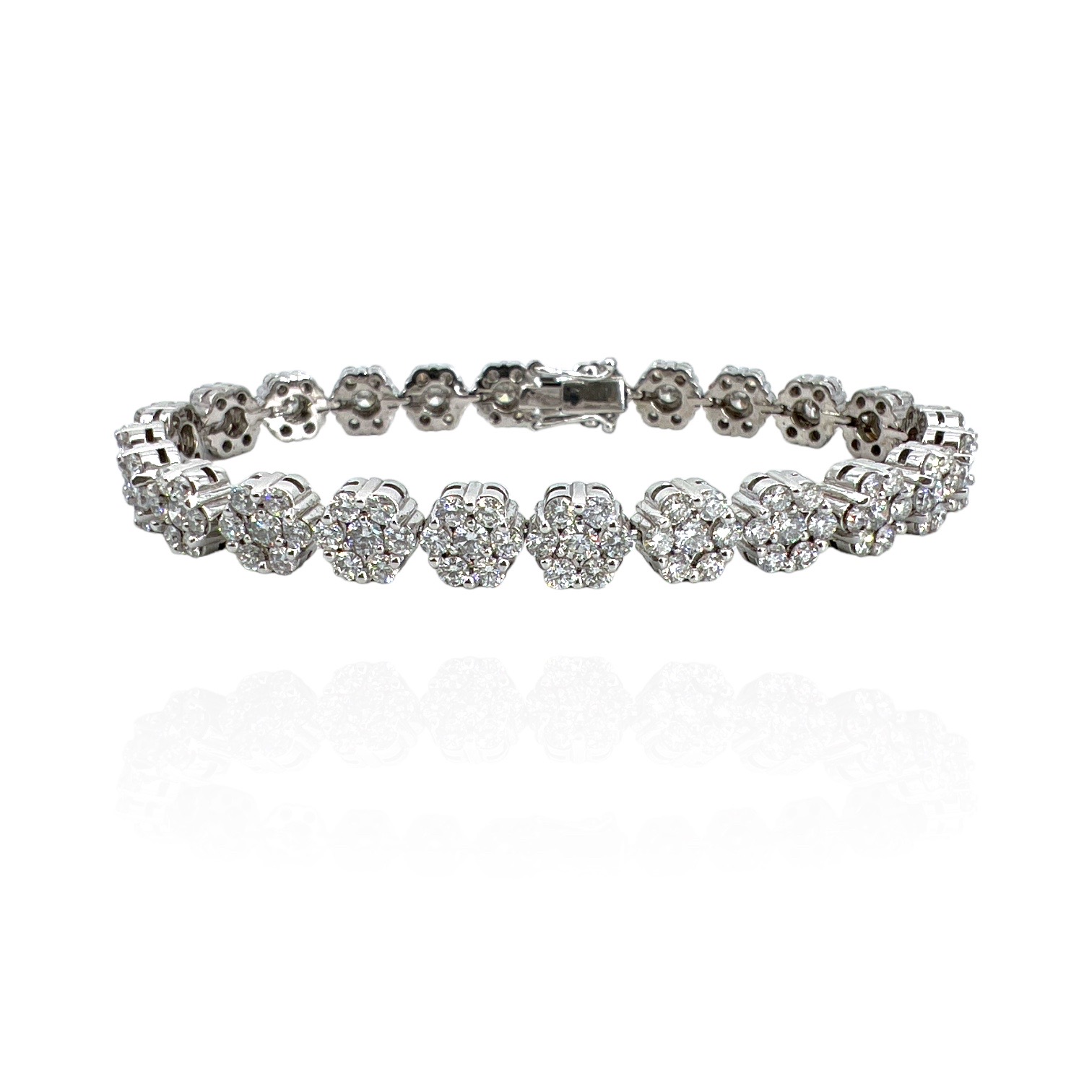 750% White Gold Diamond Tennis Bracelet Art. BR229