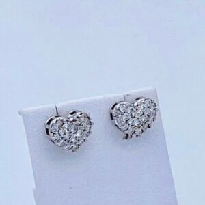 Diamond Pavé Heart Earrings Art. OR244