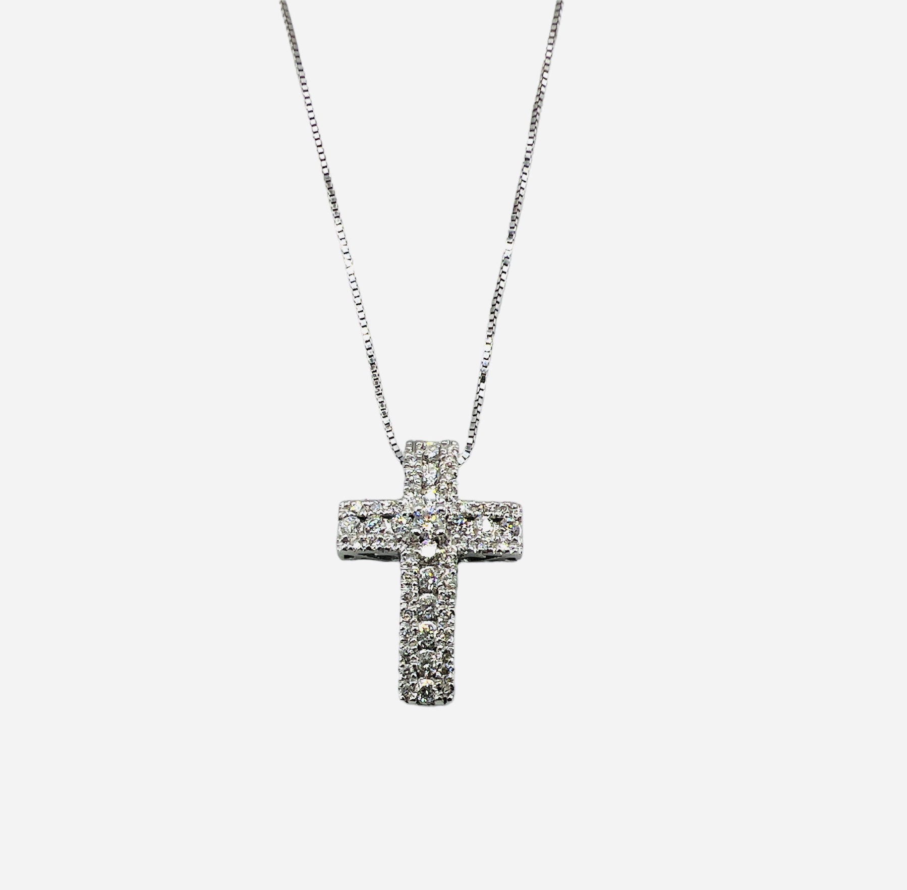 White gold cross and diamond WISH pendant Art. GR373-2