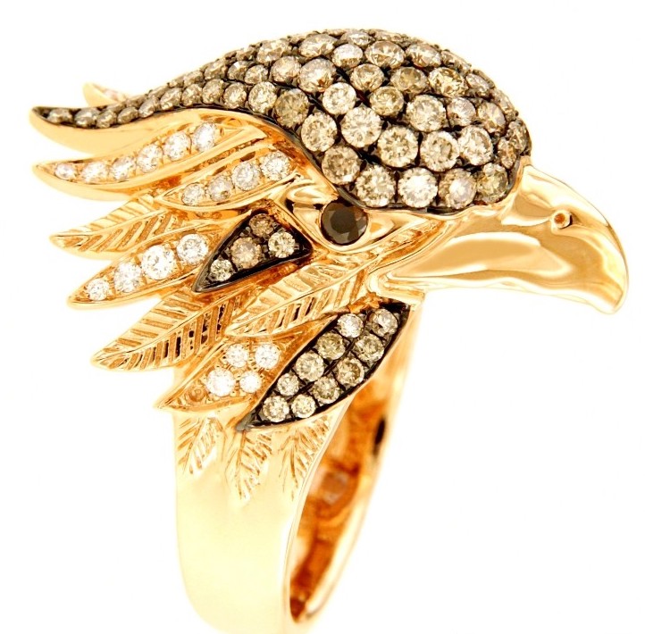 Animal Ring Golden Eagle and Diamonds Art. GF33052R