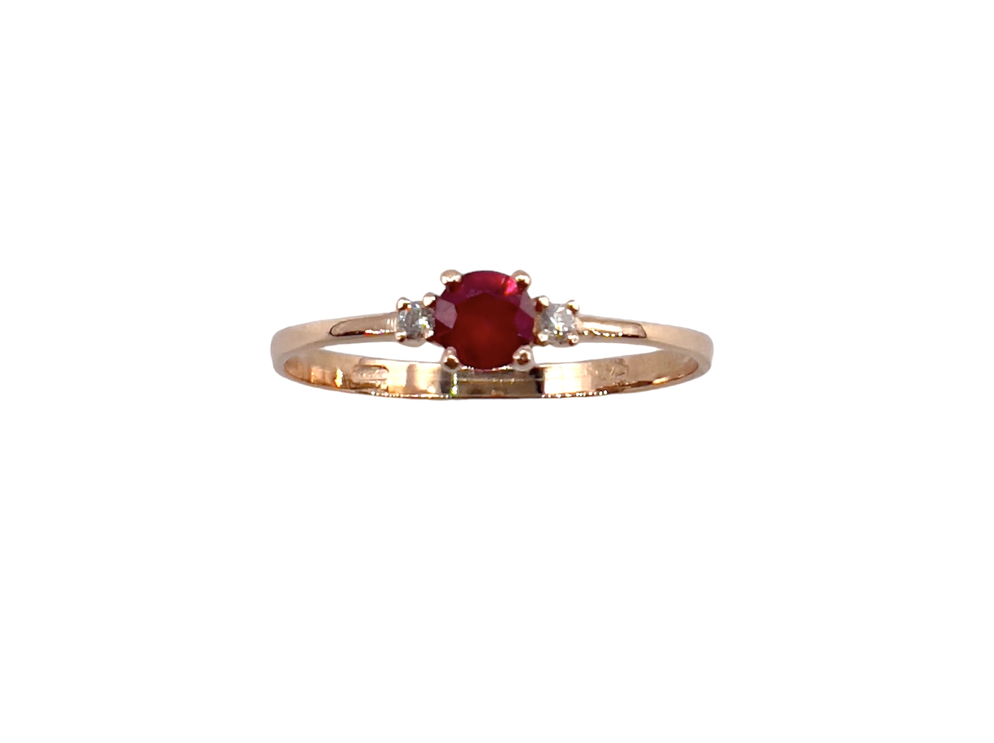 Rose Gold Ruby GEMSTONE Diamond Ring Art.AN2986