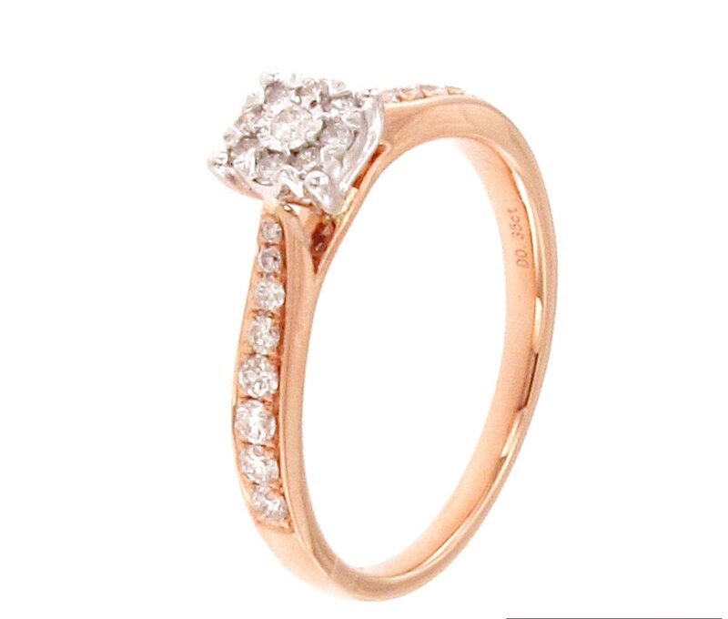 NARCISO gold and diamond solitaire ring Art.BS30165R52H