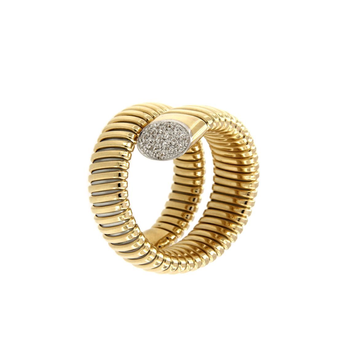 Gas Tube Ring in Gold and Diamonds Art. 5230