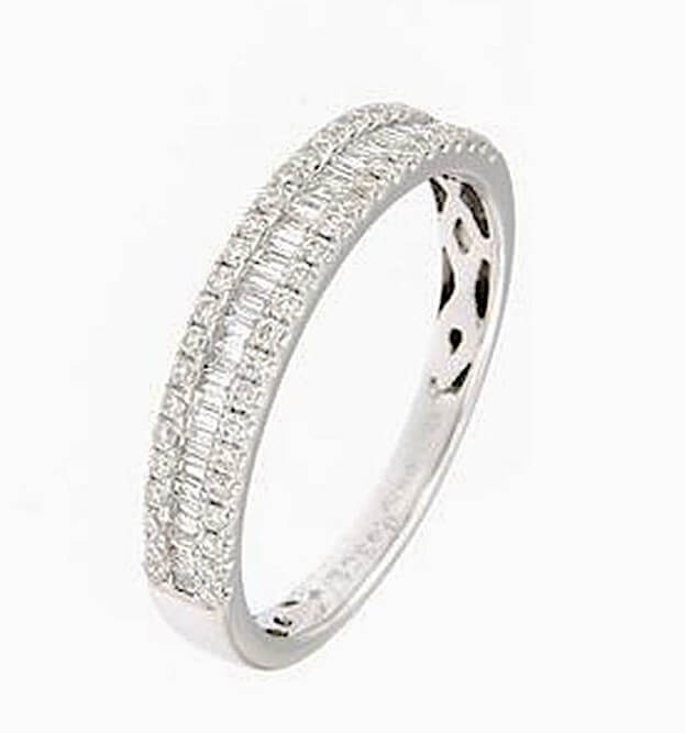 GOLD AND DIAMOND VERTEX RING BAGUETTE ART. 24052RW