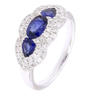 Anello zaffiro e diamanti in oro 750% ART. RFA5957BS-01